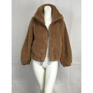 [319] Lululemon Jacket Size 6 Brown Fleece Zip Up Collared Sherpa Cozy Fall